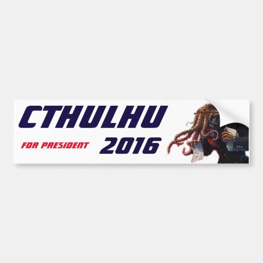 "Cthulhu voor president 2016" Bumpersticker (Voorkant)