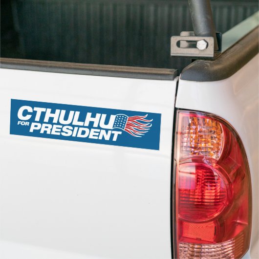 Cthulhu voor President Bumpersticker (Op Truck)
