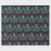 Cthulhu Yuletide Lovecraft Horror Cadeaupapier (Vlak)