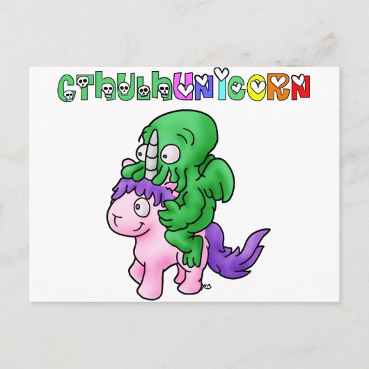 CthulhUnicorn - Jeux de Mots - Francois Ville Briefkaart (Voorkant)