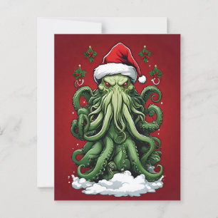Cthulhu's Yuletide Reign: Een angstaanjagende Kers Briefkaart