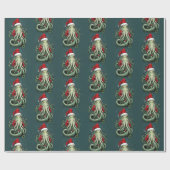 Cthulhu's Yuletide Reign: Een angstaanjagende Kers Cadeaupapier (Vlak)