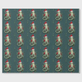 Cthulhu's Yuletide Reign: Een angstaanjagende Kers Cadeaupapier (Vlak)