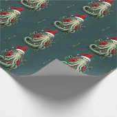 Cthulhu's Yuletide Reign: Een angstaanjagende Kers Cadeaupapier (Hoek)