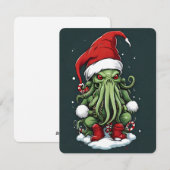 Cthulhu's Yuletide Reign: Een angstaanjagende Kers Feestdagenkaart (Voorkant / Achterkant)