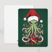Cthulhu's Yuletide Reign: Een angstaanjagende Kers Feestdagenkaart (Voorkant / Achterkant)