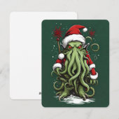 Cthulhu's Yuletide Reign: Een angstaanjagende Kers Feestdagenkaart (Voorkant / Achterkant)