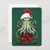 Cthulhu's Yuletide Reign: Een angstaanjagende Kers Feestdagenkaart (Voorkant / Achterkant)