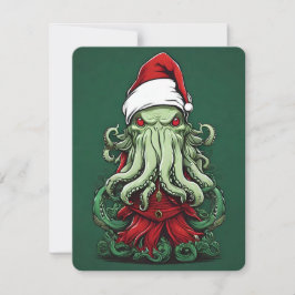 Cthulhu's Yuletide Reign: Een angstaanjagende Kers Feestdagenkaart