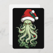 Cthulhu's Yuletide Reign: Een angstaanjagende Kers Feestdagenkaart (Voorkant / Achterkant)
