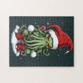 Cthulhu's Yuletide Reign: Een angstaanjagende Kers Legpuzzel (Horizontaal)