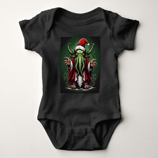 Cthulhu's Yuletide Reign: Een angstaanjagende Kers Romper (Voorkant)