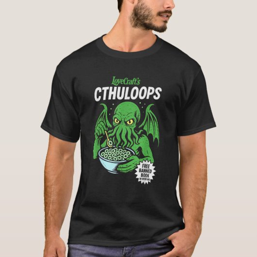 Cthulloops Cereal Parodie Grappige Kosmische Horro T-shirt (Voorkant)