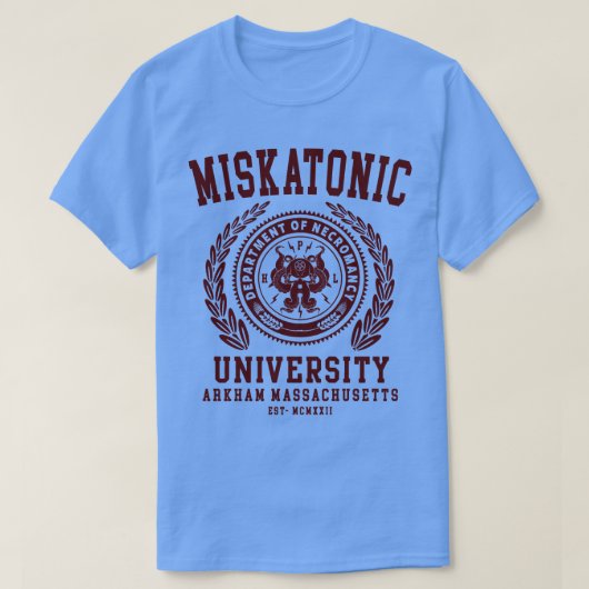 CTHULU EN LOVECRAFT MISKATONIC UNIVERSITY T-SHIRT (Design voorkant)