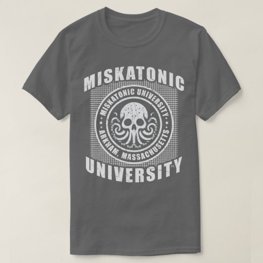 Cthulu en Lovecraft Miskatonic University T-shirt (Design voorkant)