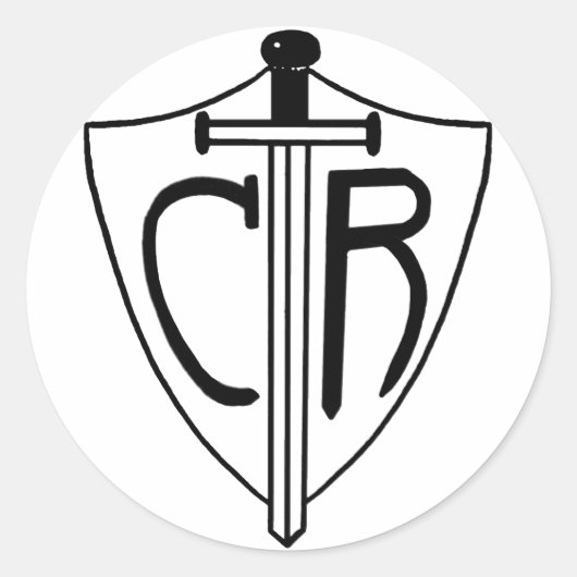 CTR kies het Juiste Sword en schild Ronde Sticker (Voorkant)