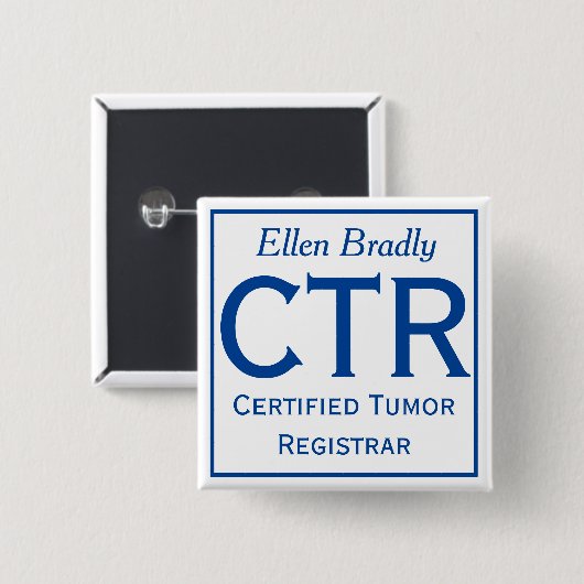 CTR-pin met jouw naam Vierkante Button 5,1 Cm (Voorkant /achterkant)