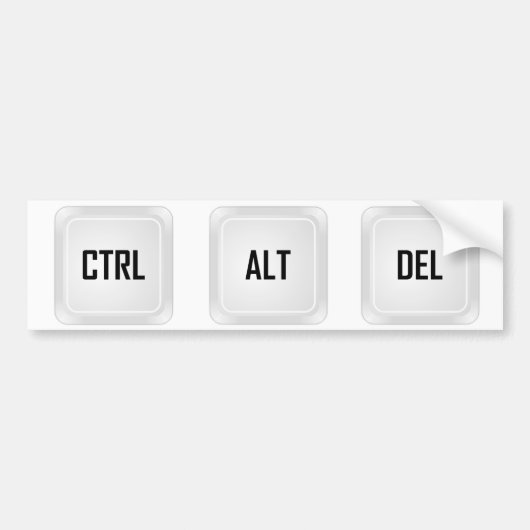 Ctrl Alt Del Bumpersticker (Voorkant)