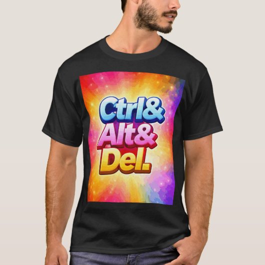 ctrl alt del geek t-shirt (Voorkant)