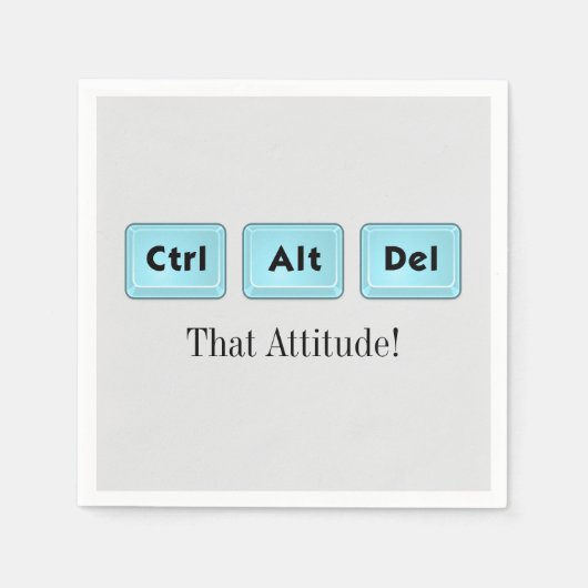 Ctrl Alt Del - Grappig Cocktail servet (Voorkant)
