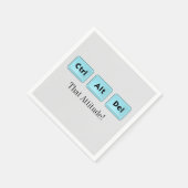 Ctrl Alt Del - Grappige Cocktail Servet (Hoek)