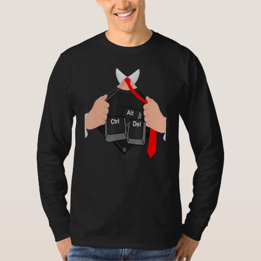 Ctrl Alt Del I Computer Hacker Code Hacking IT-pro T-shirt (Voorkant)