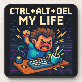 CTRL - ALT - DEL MIJN LEVEN BIER ONDERZETTER