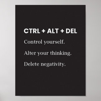 Ctrl Alt Del Motiverende inspiratie Spreuk Citaat Poster