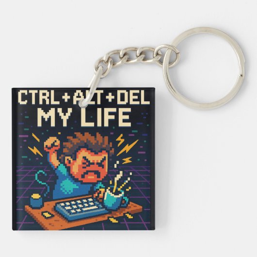 CTRL - ALT - DEL MY LIFE SLEUTELHANGER (Achterkant)