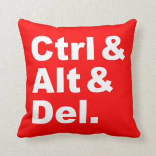 Ctrl & Alt & Del Pillow (omgekeerde kleuren) Kussen