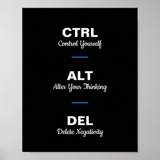 Ctrl Alt Del Prijsopgave Motivatie Gezegden Poster (Voorkant)