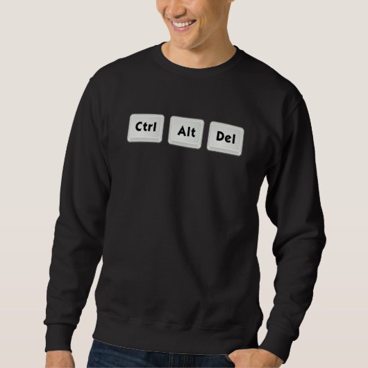 CTRL ALT DEL Three Finger Salute  Design Trui (Voorkant)