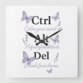 CTRL, ALT, DEL VIERKANTE KLOK (Voorkant)