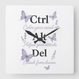 CTRL, ALT, DEL VIERKANTE KLOK