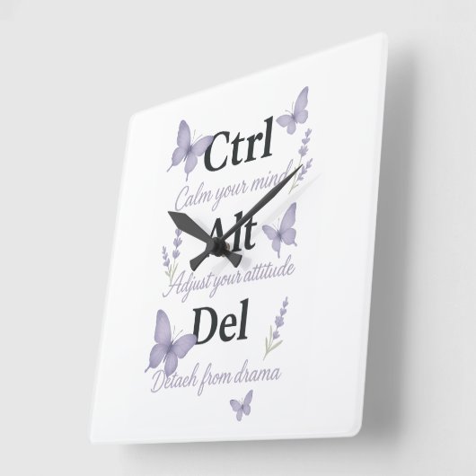 CTRL, ALT, DEL VIERKANTE KLOK (Hoek)