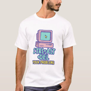 CTRL+ALT+DEL Your Problemen - Retro Computer Graph T-shirt
