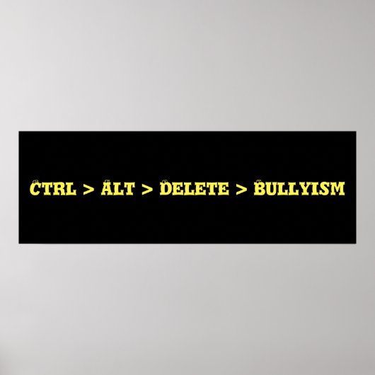 Ctrl > Alt > Delete > Bullyism - Anti Bullly Poster (Voorkant)