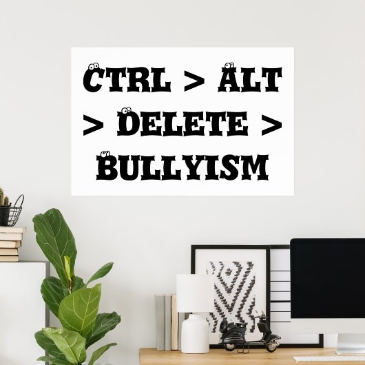Ctrl > Alt > Delete > Bullyism - Anti Bullly Poster (Thuiskantoor)