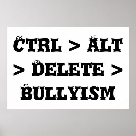 Ctrl > Alt > Delete > Bullyism - Anti Bullly Poster (Voorkant)