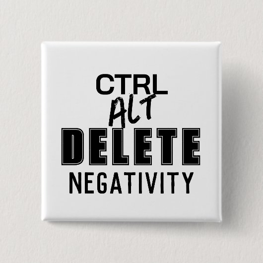 CTRL ALT DELETE NEGATIVITEIT BUTTON PIN (Voorkant)