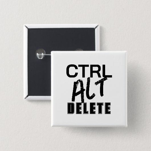 CTRL ALT DELETE vierkant Vierkante Button 5,1 Cm (Voorkant /achterkant)