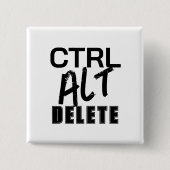 CTRL ALT DELETE vierkant Vierkante Button 5,1 Cm (Voorkant)