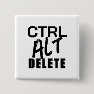 CTRL ALT DELETE vierkant Vierkante Button 5,1 Cm