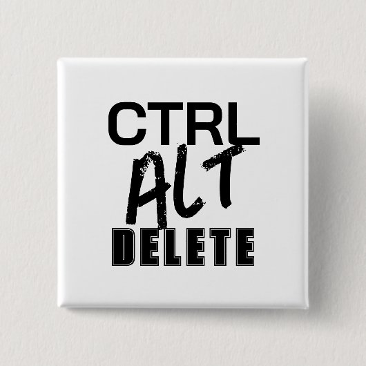 CTRL ALT DELETE vierkant Vierkante Button 5,1 Cm (Voorkant)