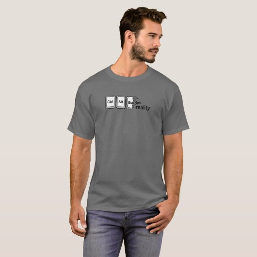 Ctrl Alt Escape Reality T-shirt (Voorkant volledig)