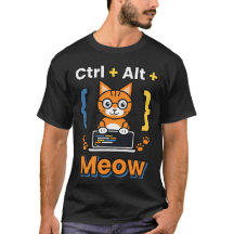 Ctrl Alt Meow Programmeur Kat Codeer Geek T-Shirt