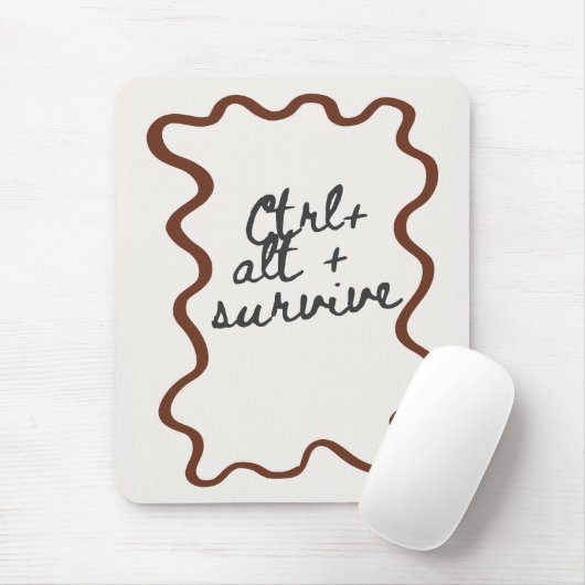 'Ctrl + Alt + Overleven' Grappig Collega Cadeau Muismat (Met muis)