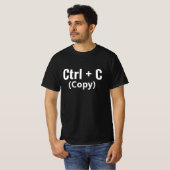 Ctrl + C Copy Funny Tech Programmer T-Shirt (Voorkant volledig)