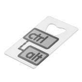 CTRL en de Button van Alt Creditkaart Flessenopener (Achterkant Gekanteld)