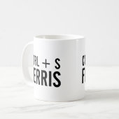 CTRL + S (Opslaan) Ferris Toetsenbord Snelkoppelin Koffiemok (Voorkant links)